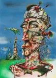 Norman Catherine, Self Portrait, offset lithograph in colours