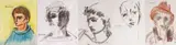 Portrait of a Boy; and Four Portraits of Boys by Carl Büchner, oil on paper laid down on board; four charcoal and watercolour on paper, sold Sep 2017