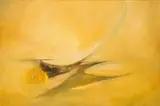 Fleur Ferri, Yellow Abstract, acrylic on board