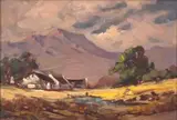Johannes Oldert, Cape Cottages in a Mountainous Landscape