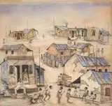 Phaswane David Mogano, 20th Av, Alexandra Township, watercolour on paper
