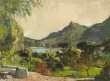 Robert Broadley, Landscape with Lake and Mountains beyond