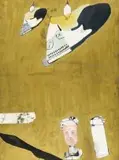 Neil Goedhals, Collage on Gold Background, mixed media on paper