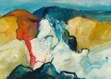 Fred Schimmel, Abstract Landscape, oil on card