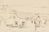 François Krige, Coastal Scene with Farmhouses