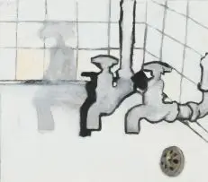 Bath Taps by Karl Gietl, oil on paper, sold Sep 2017