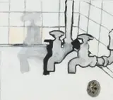 Karl Gietl, Bath Taps, oil on paper