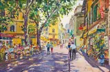 Gerhard Batha, Street Scene, oil on canvas