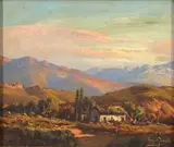 Naby Burgersdorp by Tinus de Jongh, oil on canvas, sold Sep 2017
