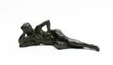 Lippy (Israel-Isaac) Lipshitz, Nadia, Reclining Nude, bronze with a green patina