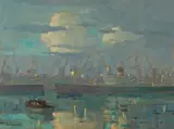 Nils Andersen, Cloudy Harbour Scene