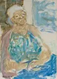 Marjorie Wallace, Seated Woman, oil on card