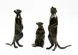 Meercats, three by Donald Greig, bronze with a brown patina, sold Sep 2017