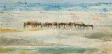 Wildebeest by Gordon Vorster, oil on board, sold Sep 2017