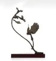 Stephen Rautenbach, Sunbird on Honeysuckle, 2011, bronze, mounted on a wooden base