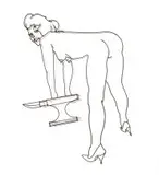 Barend de Wet, Nude Leaning on Anvil, wrought iron