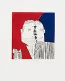 Robert Hodgins, New Boy on the Block, etching and colour aquitant