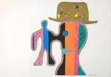 Man with a Bird Hat by Walter Battiss, screenprint, sold Jul 2017