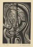 Head by Cecil Skotnes, woodcut, sold Jul 2017