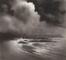 Onrus River Beach by Paul Emsley, conté on paper, sold Jul 2017