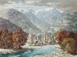 Nils Andersen, Cape Winter Landscape, oil on canvas laid down on board