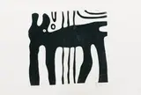 Wopko Jensma, Abstract Animal, linocut on handmade sisal-cotton paper