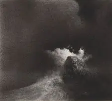 Breaking Wave Onrus by Paul Emsley, conté on paper, sold Jul 2017