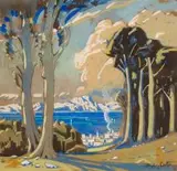 Sydney Carter, Kloof Road, Cape Town, gouache on board