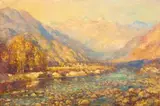 Edward Roworth, Autumn Evening at Hex River, oil on board