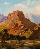 Landscape with Mountains by Tinus de Jongh, oil on canvas, sold Jul 2017