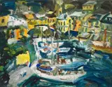 Gerhard Batha, Portofino, acrylic on board