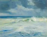 Crashing Waves by Christopher Tugwell, oil on board, sold Jul 2017