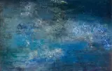Fleur Ferri, Blue Abstract, oil on board