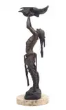 Tienie Pritchard, People from a Lost World, 1983, bronze on a marble base