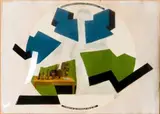 Joachim Schönfeldt, Curious and Authentic Works of Art: A Pioneer of the Materialist View of Art, oil and collage on paper