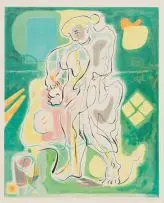 L'Offrande by André Masson, 1974, colour lithograph, offered Jul 2017