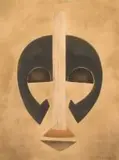 Hannes Harrs, Mask, mixed media on paper