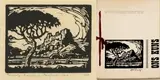 Berglandskap, S.W.A. (Nilant 118) by Jacobus Hendrik Pierneef, linocut, sold Jul 2017