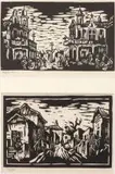 District Six and Street Scene (two) by Gregoire Boonzaier, linocut, sold Jul 2017