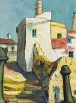 Village by Alexander Rose-Innes, oil on board, sold Jul 2017