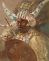 John Ferguson, Rickshaw Man, oil on board