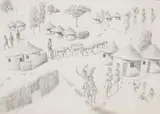 Helen Sebidi, Village Scene