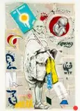 Fringe, Gandhi, mixed media on paper