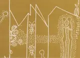 The Locust Swarm by Walter Battiss, colour woodcut, sold Jul 2017