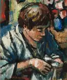 Boy by Hennie Niemann Snr, oil on board, sold Jul 2017