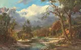 Landscape with River by Gabriel de Jongh, oil on canvas, sold Jul 2017