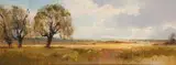 Willows in a Wetland by Christopher Tugwell, oil on board, sold Jul 2017