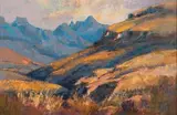 Anton Benzon, Mountain Range, oil on board