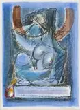 Armando Baldinelli, Abstract Female Nude, colour lithograph