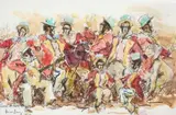 Adriaan Boshoff, Cape Town Minstrel Carnival, mixed media on paper